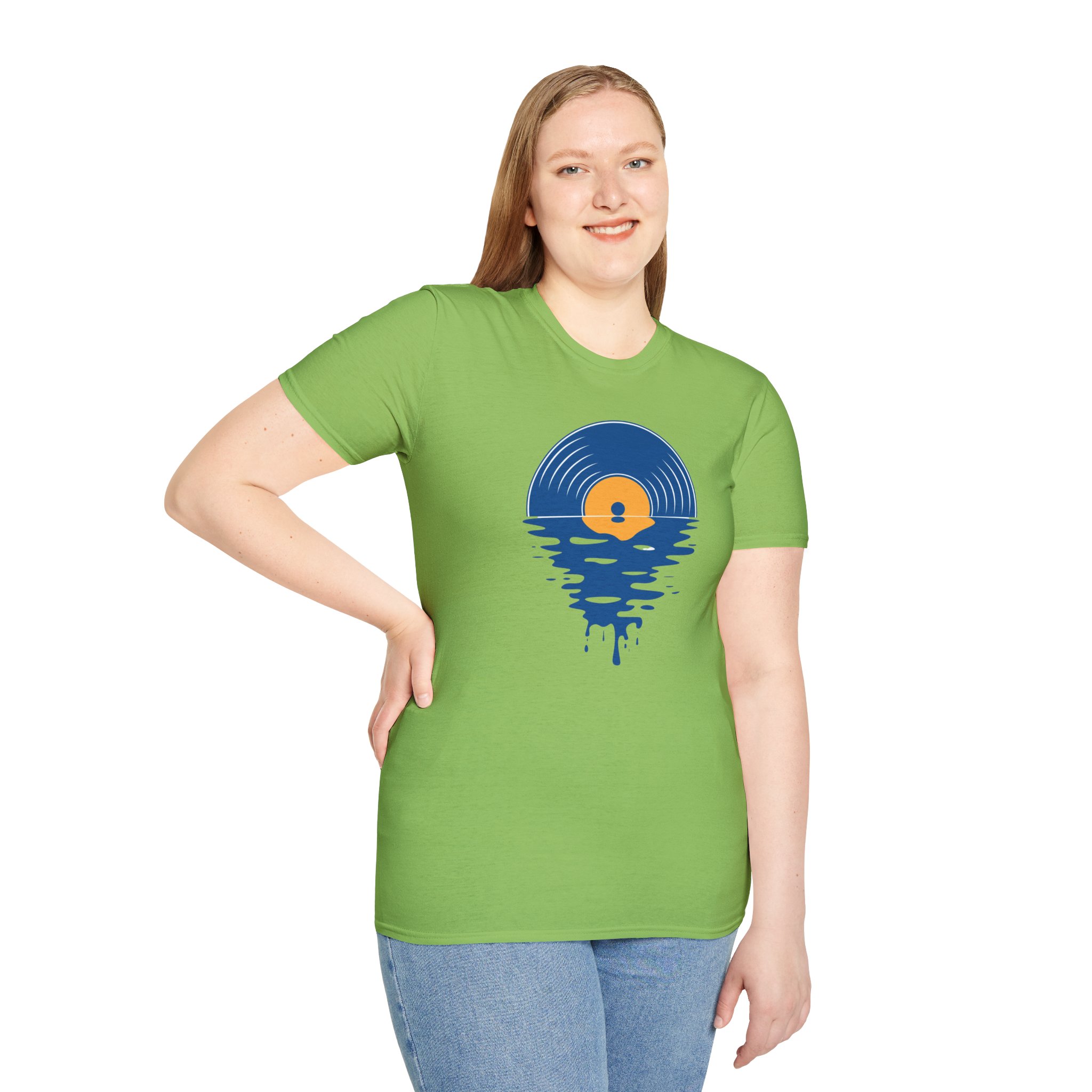 Sunset Vinyl Record T‑Shirt — Retro Music Lake Graphic Tee - Image 6