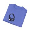 Music Lover Unisex Softstyle T-Shirt with Headphones Design - Thumbnail Image 48
