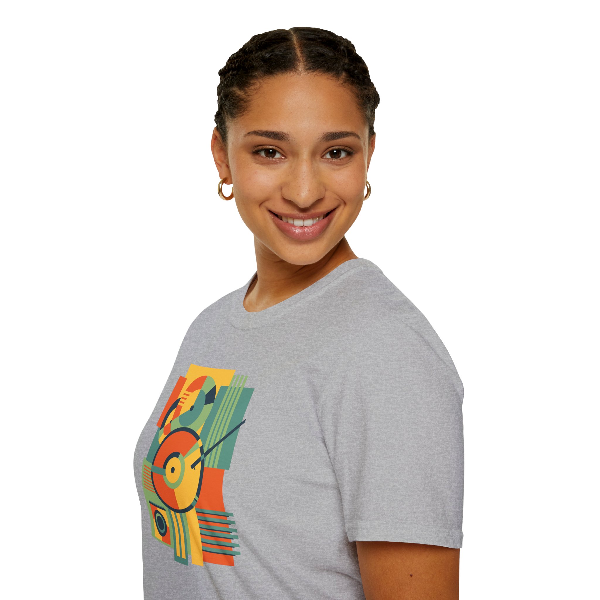 Retro Geometric Vinyl Record T-Shirt — Vintage Music Graphic Tee - Image 47