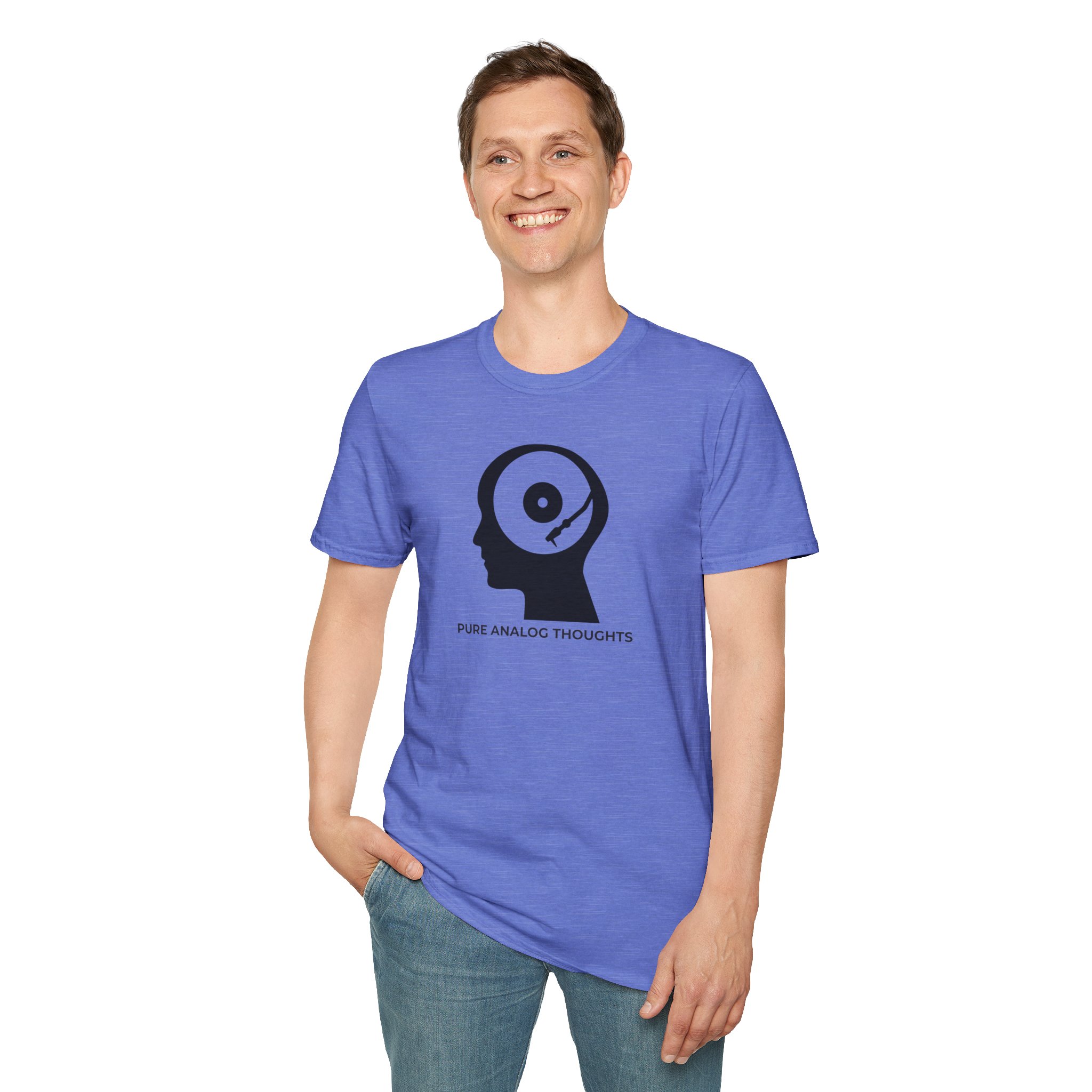 Analog Thoughts T-Shirt — 'Pure Analog Thoughts' Record Head Graphic Tee - Image 102