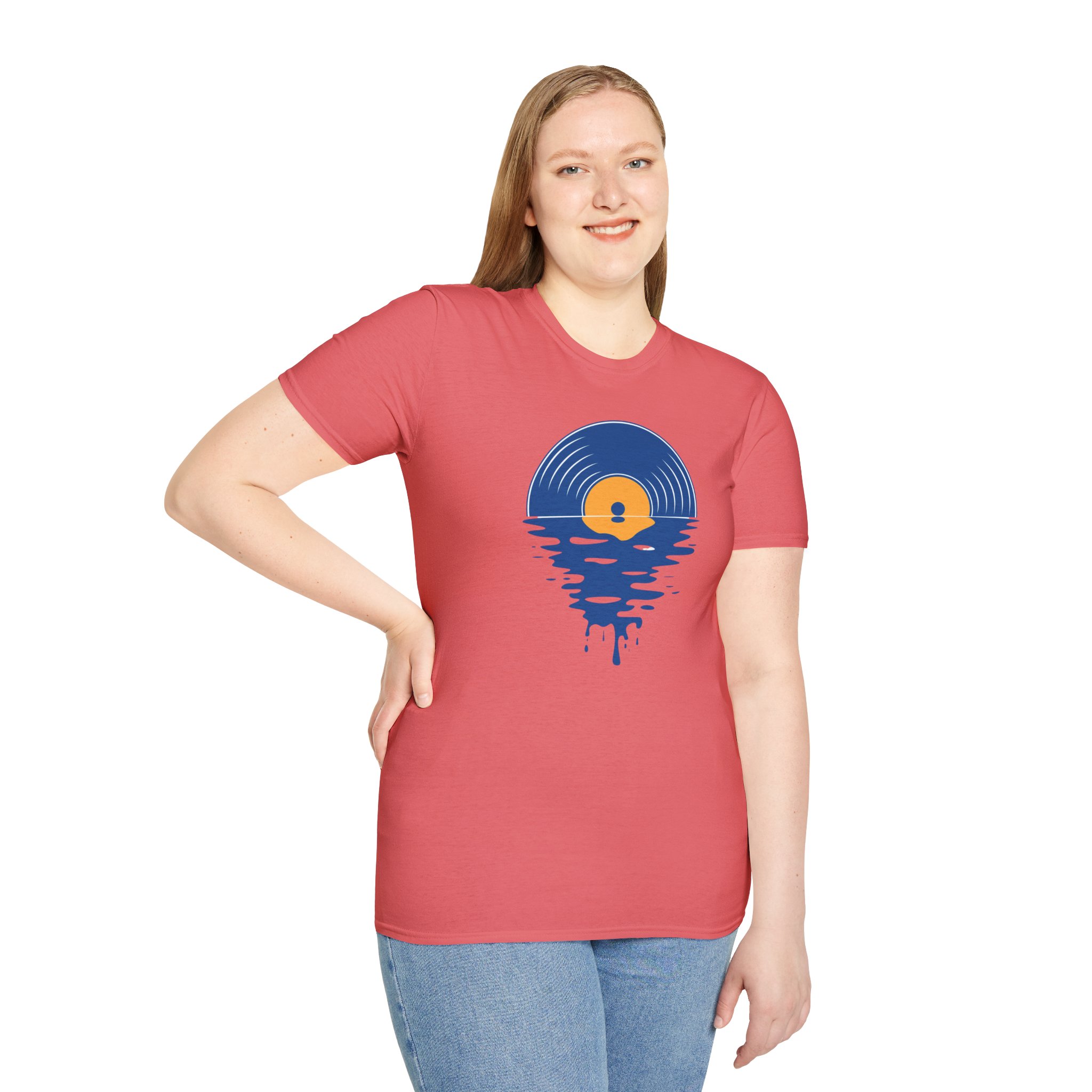 Sunset Vinyl Record T‑Shirt — Retro Music Lake Graphic Tee - Image 108