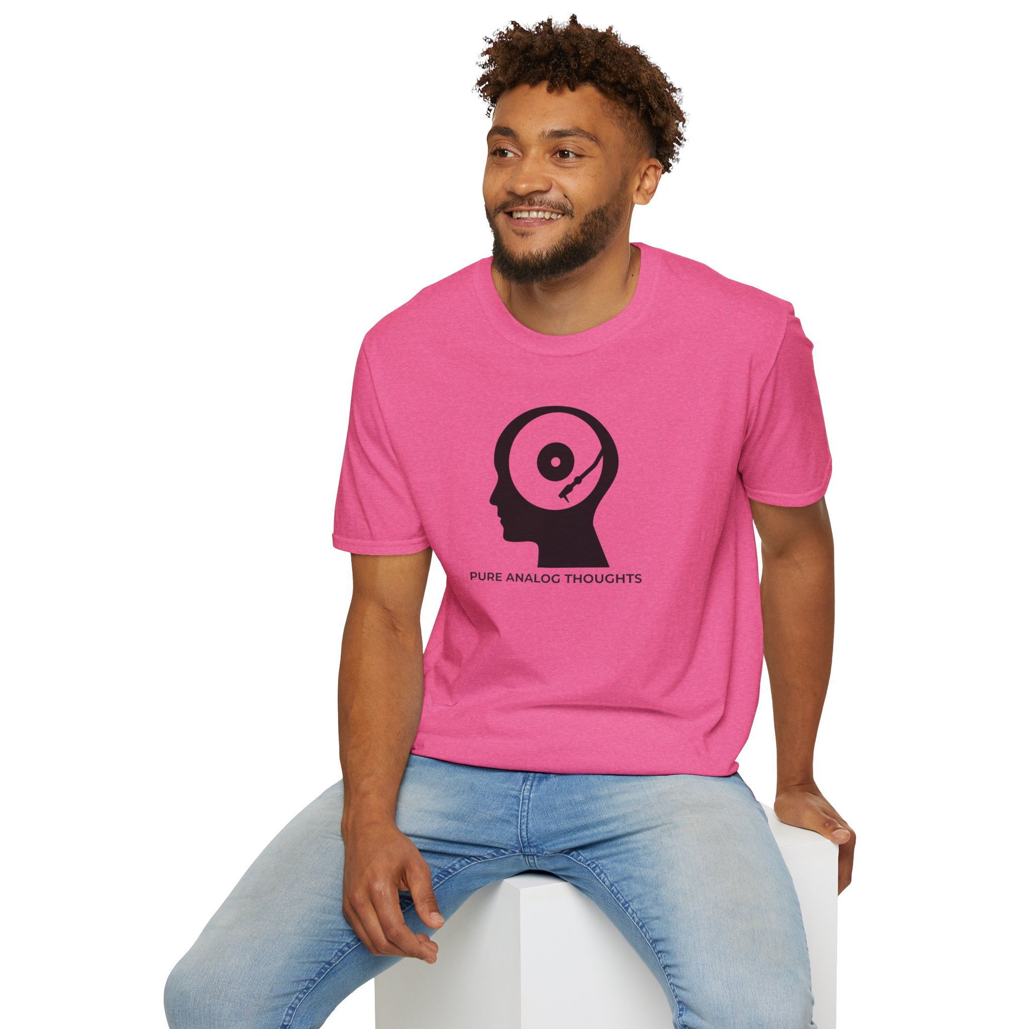 Analog Thoughts T-Shirt — 'Pure Analog Thoughts' Record Head Graphic Tee - Image 112