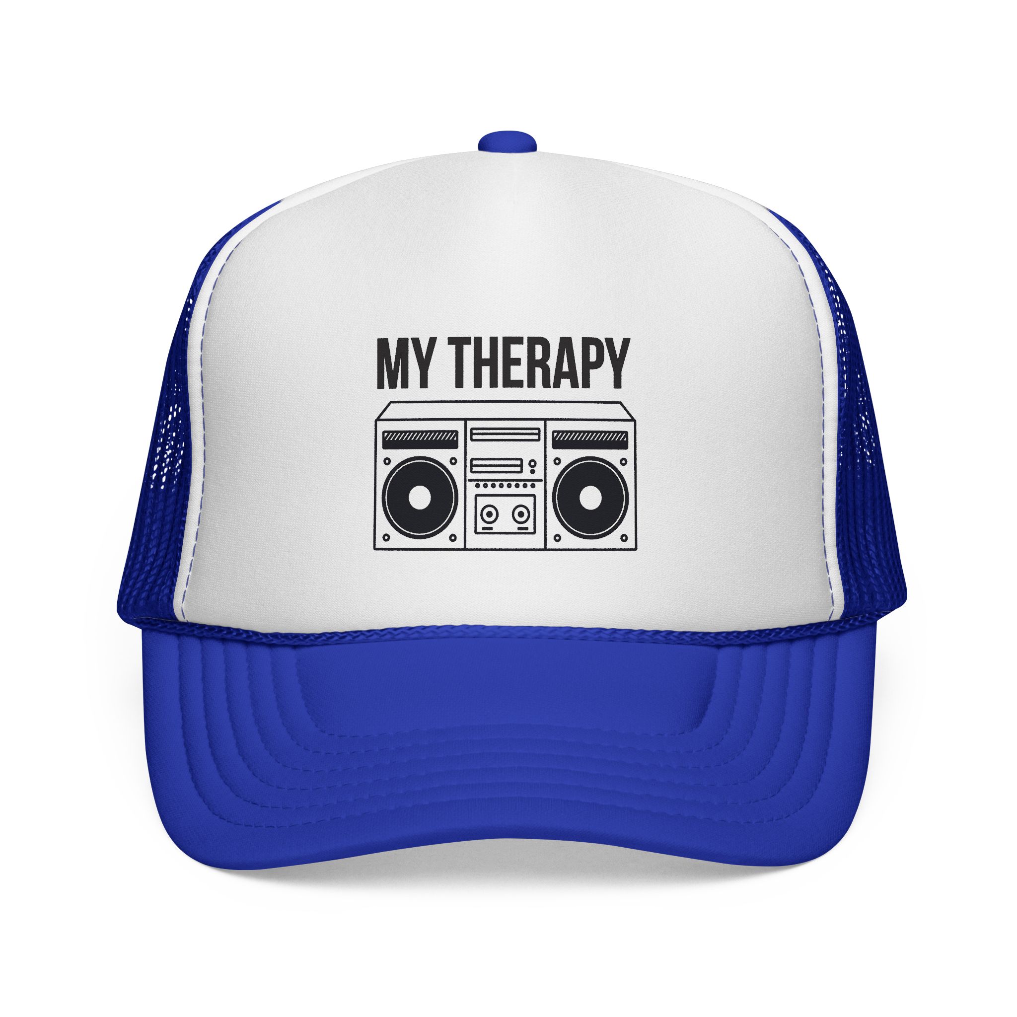 Trucker Cap — "My Therapy" Boombox Mesh Hat - Image 1
