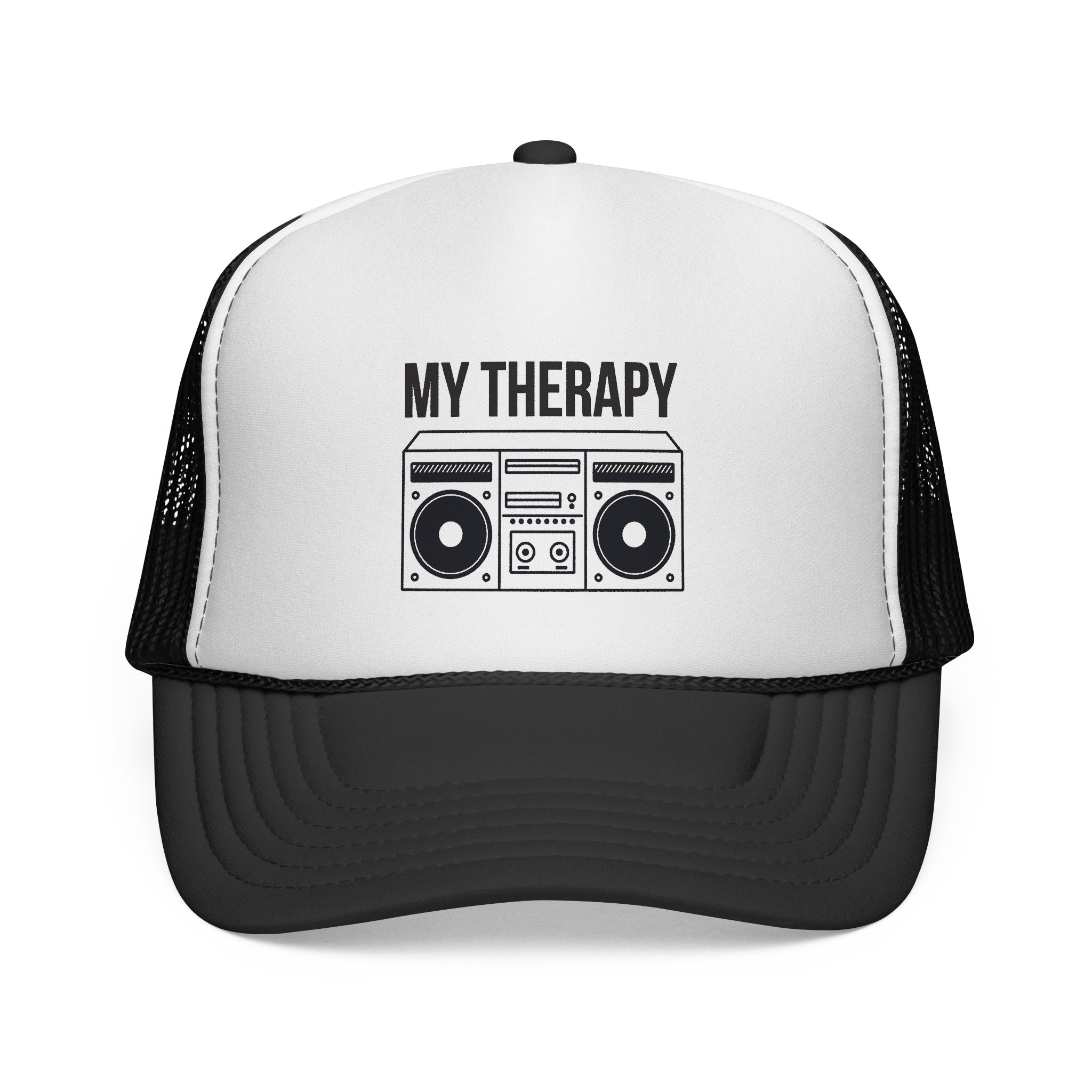 Trucker Cap — "My Therapy" Boombox Mesh Hat - Image 1