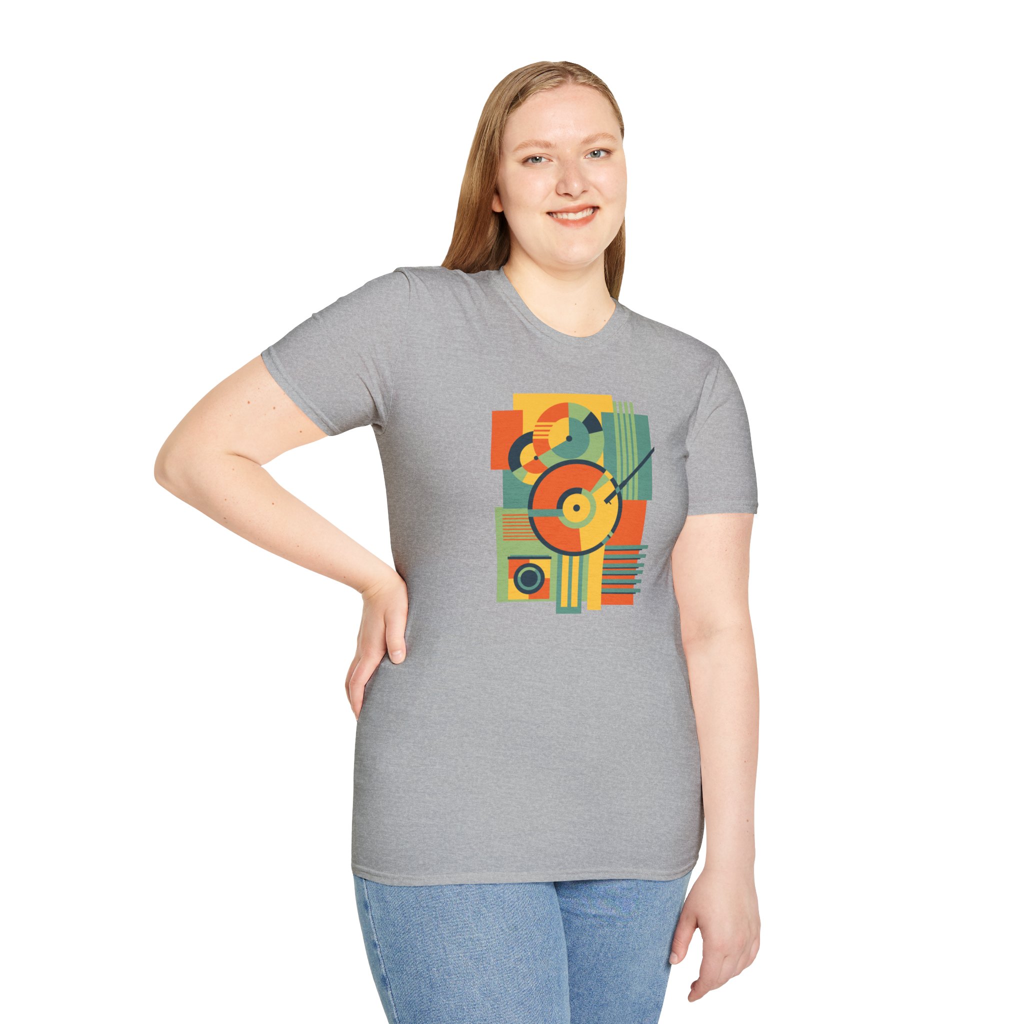 Retro Geometric Vinyl Record T-Shirt — Vintage Music Graphic Tee - Image 45