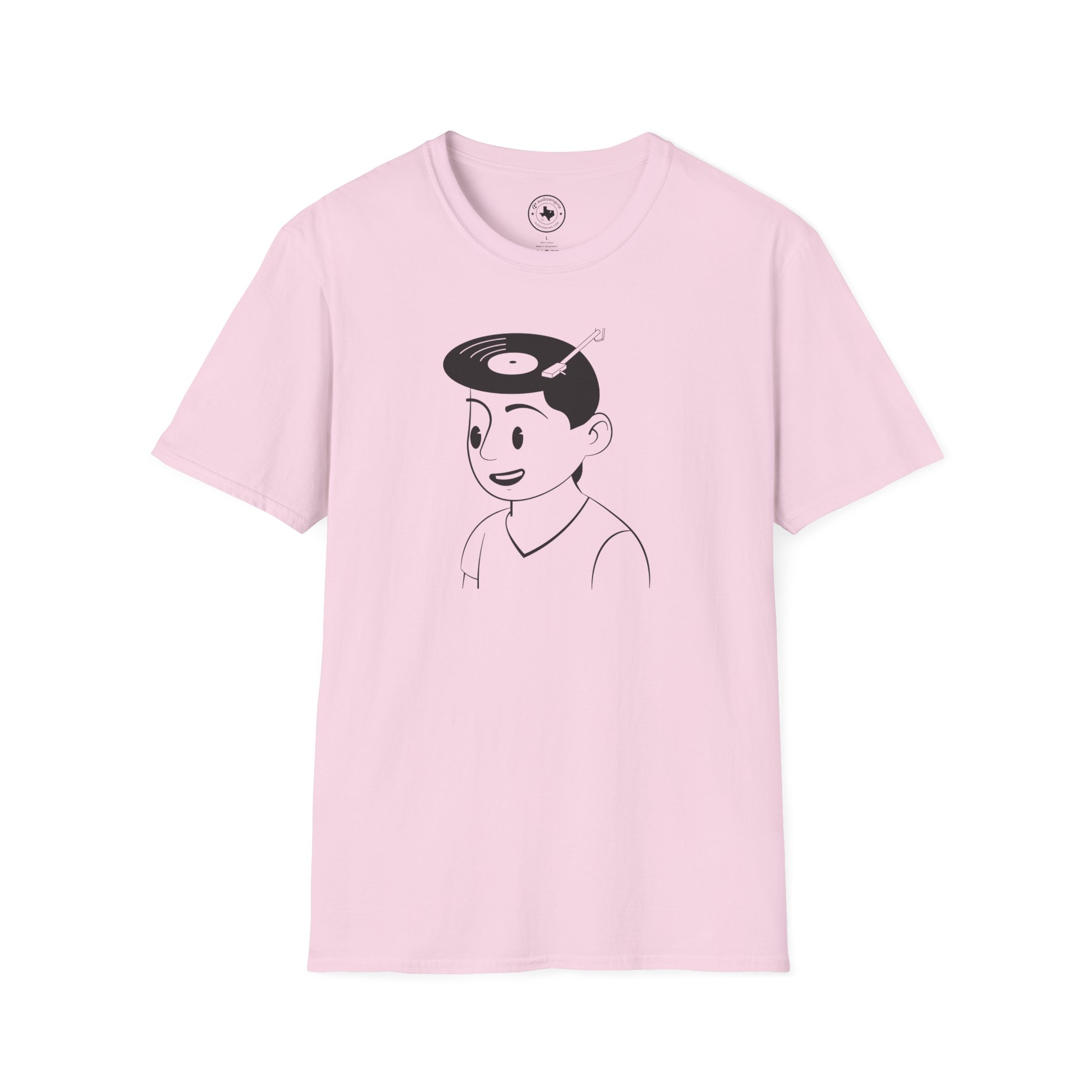 Retro Vinyl Head Illustration T-Shirt - Image 105