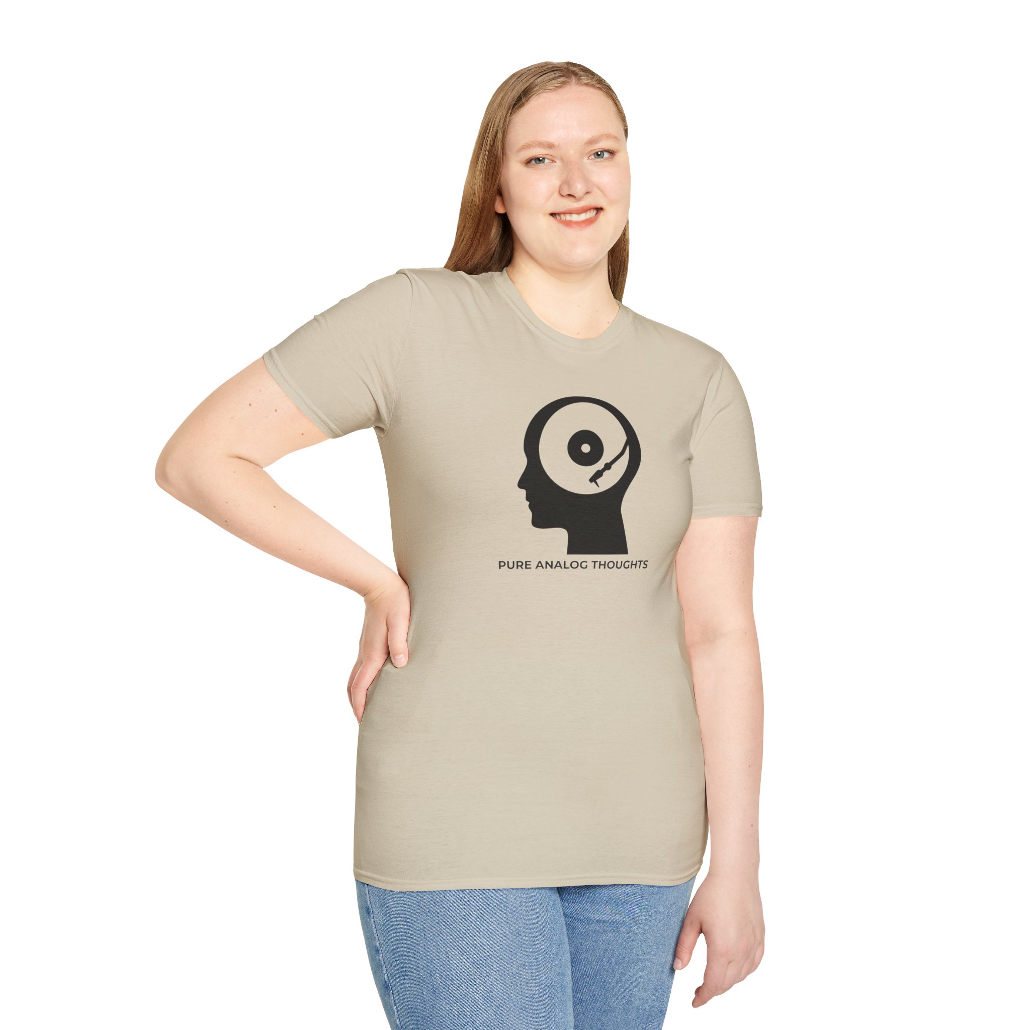 Analog Thoughts T-Shirt — 'Pure Analog Thoughts' Record Head Graphic Tee - Image 29