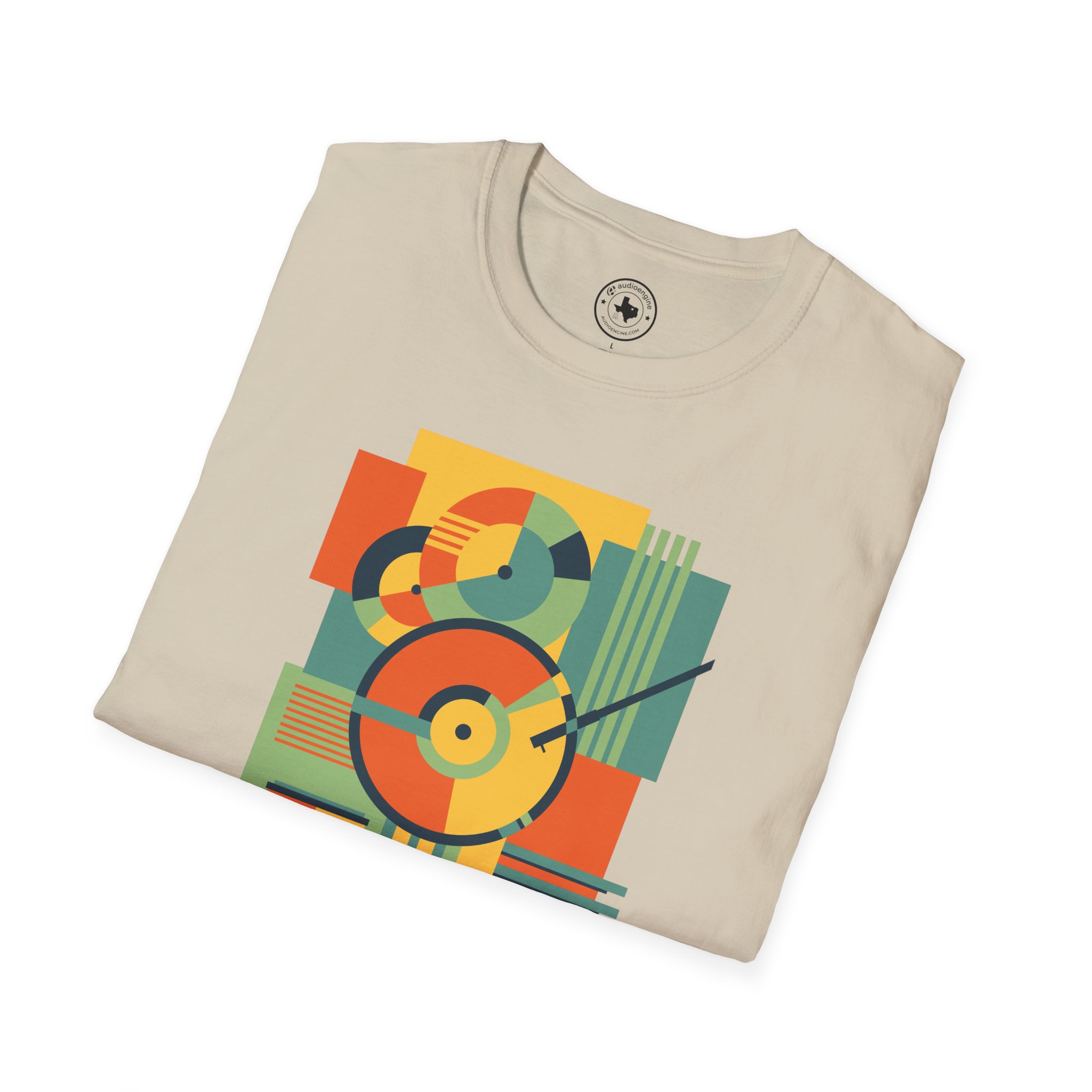 Retro Geometric Vinyl Record T-Shirt - Image 44