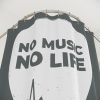 No Music No Life Shower Curtain — Guitar Pick Design with Heartbeat for Music Lovers - Thumbnail Image 3