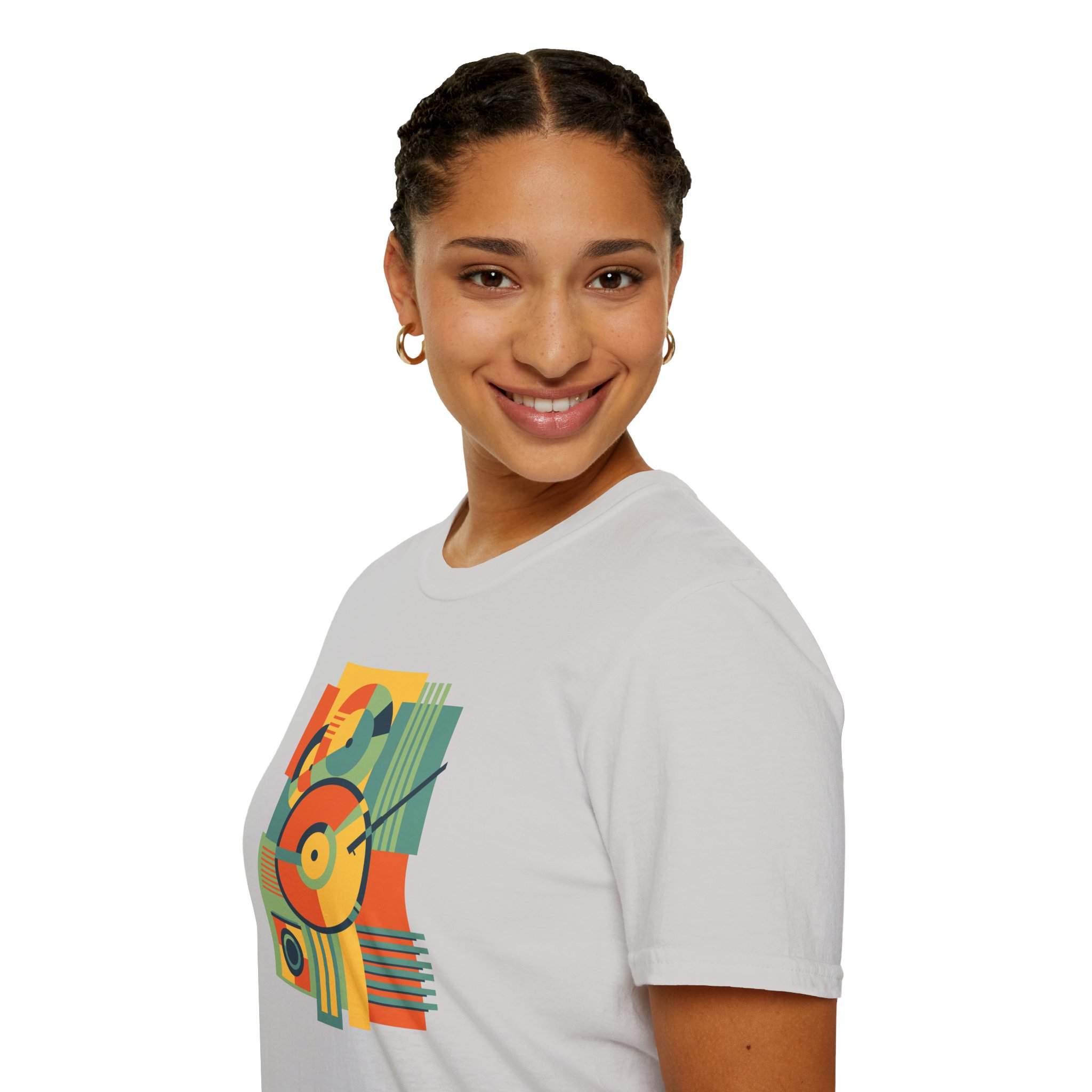 Retro Geometric Vinyl Record T-Shirt — Vintage Music Graphic Tee - Image 37