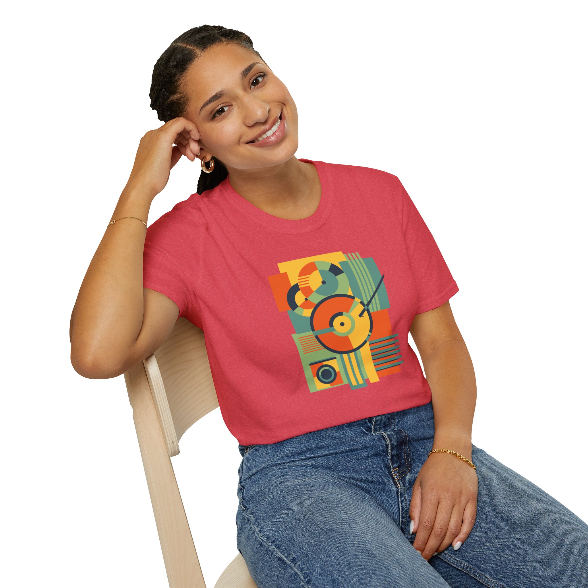 Retro Geometric Vinyl Record T-Shirt — Vintage Music Graphic Tee - Image 118