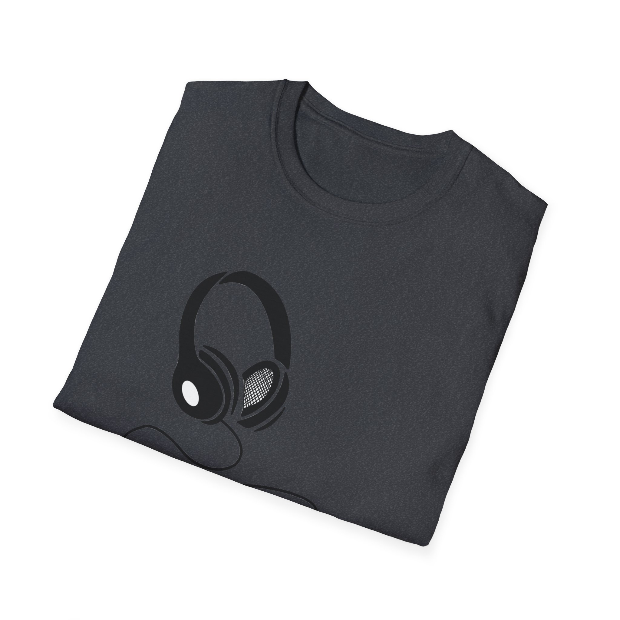 Music Lover Unisex Softstyle T-Shirt with Headphones Design - Image 60
