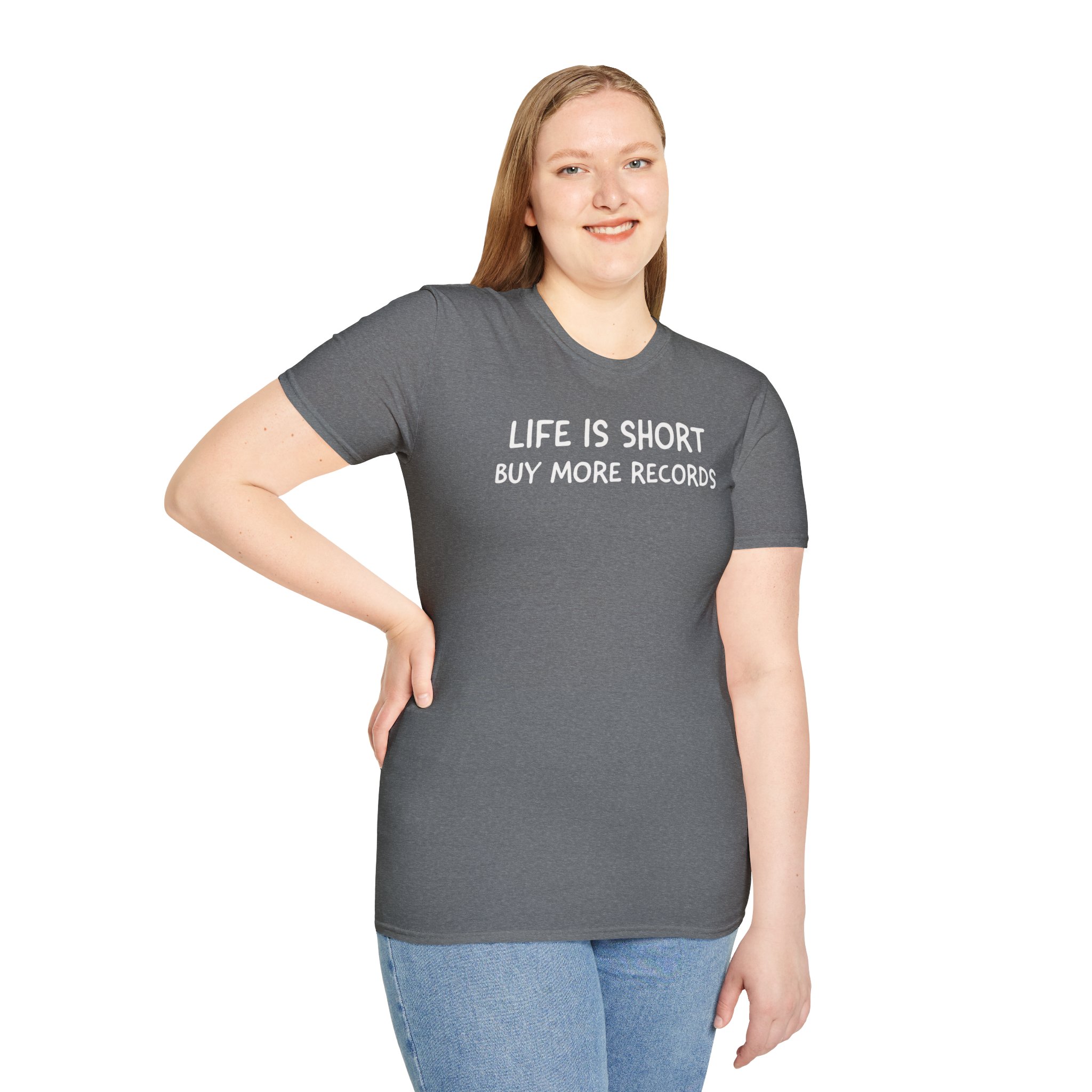 Life Is Short Buy More Records T-Shirt — Vinyl Lover Tee - Image 45