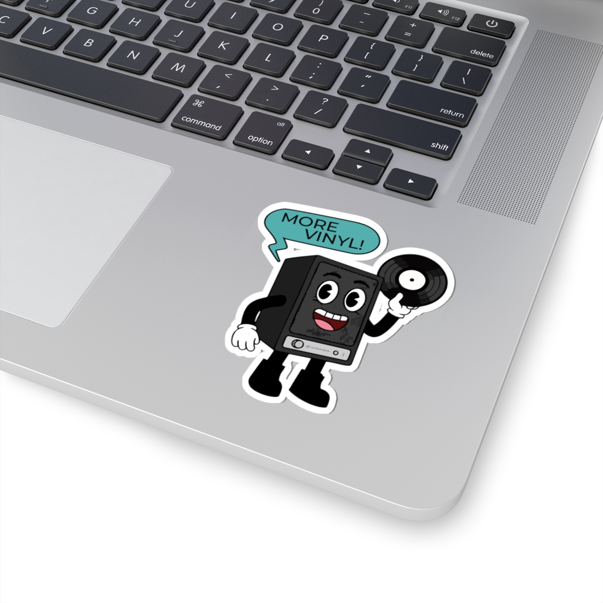 Retro Speaker Mascot Sticker — "More Vinyl!" Kiss-Cut Vinyl Sticker - Image 2