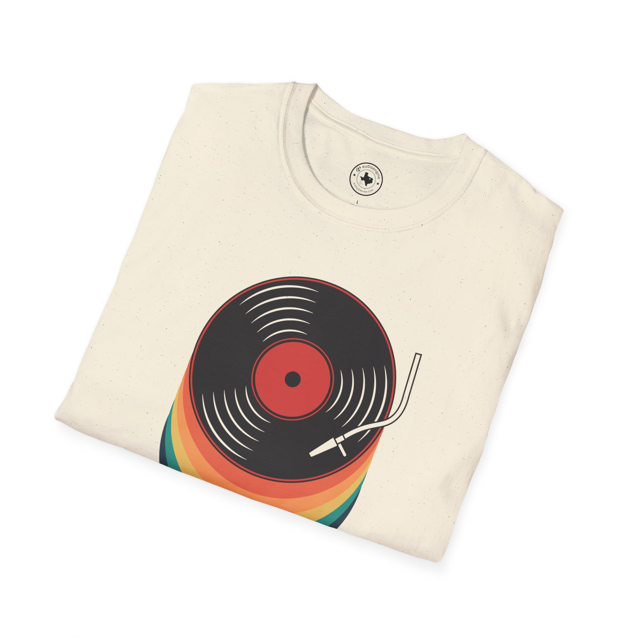 Retro Vinyl Record T-Shirt — Rainbow Stack Turntable Tee - Image 64
