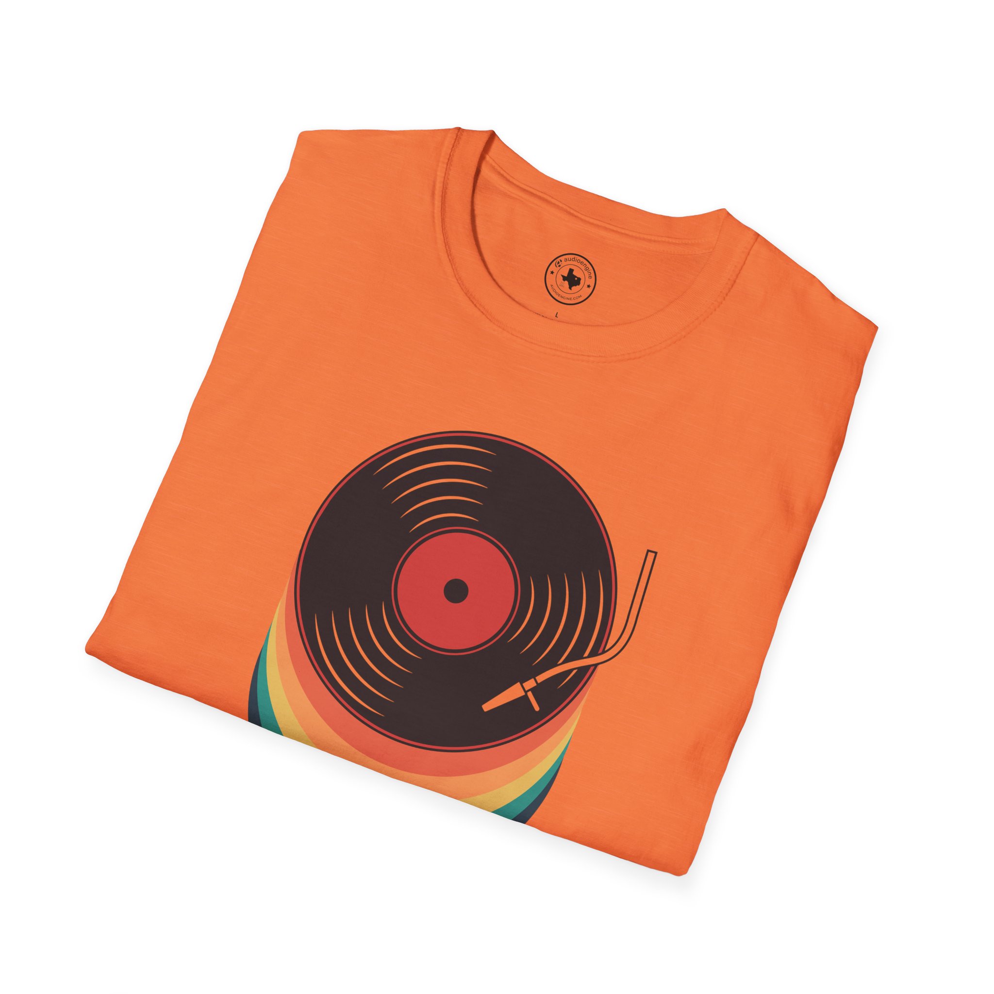 Retro Vinyl Record T-Shirt — Rainbow Stack Turntable Tee - Image 24