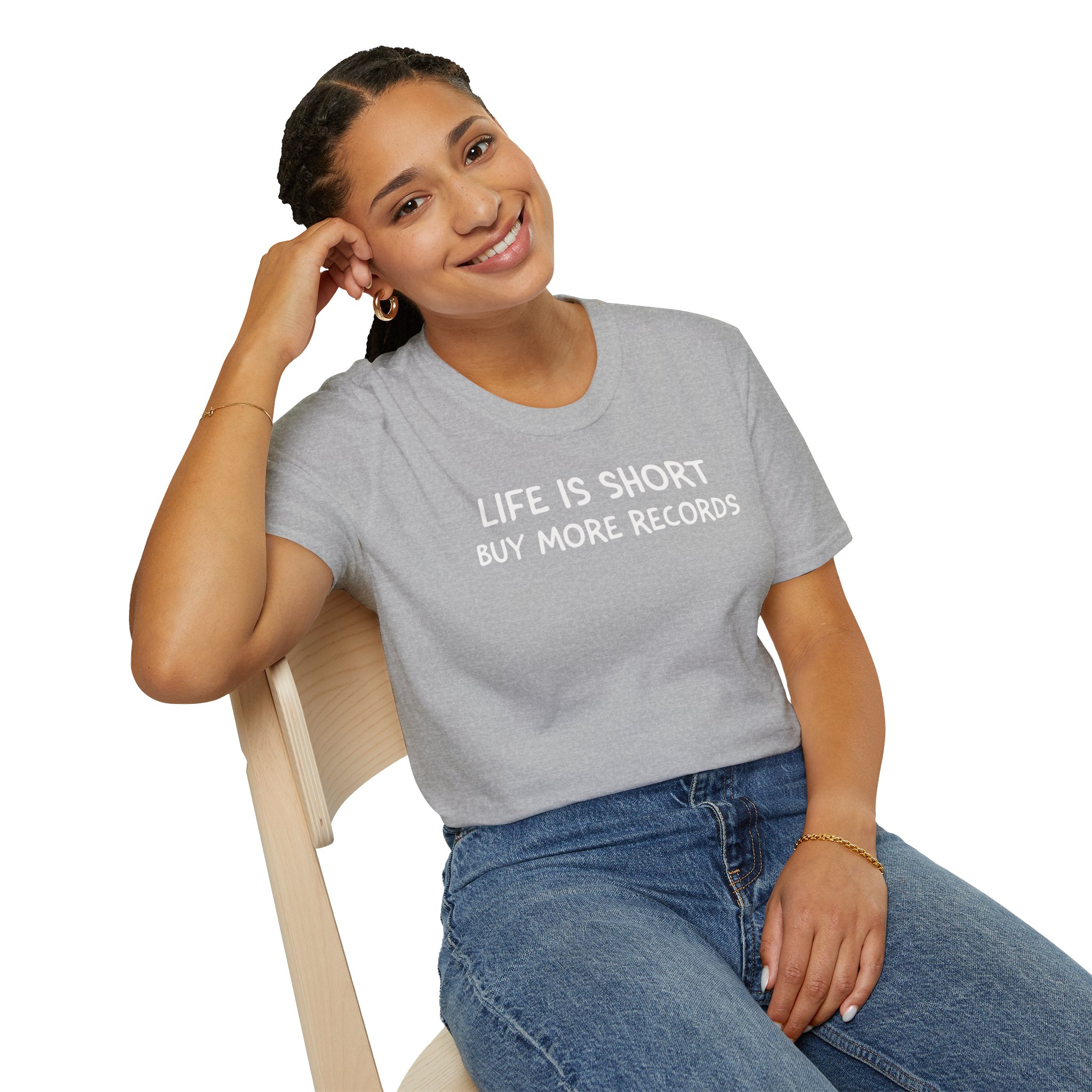 Life Is Short Buy More Records T-Shirt — Vinyl Lover Tee - Image 23