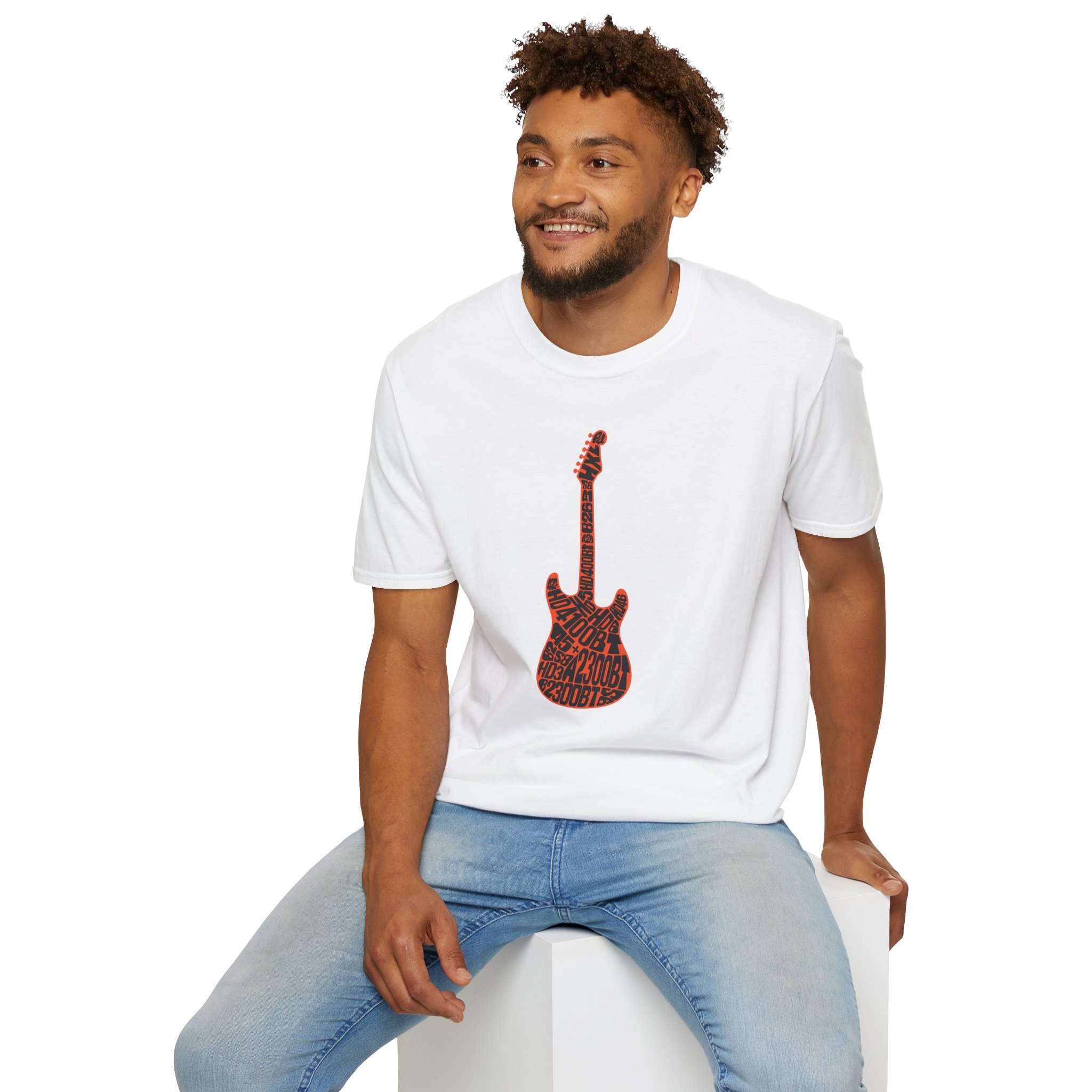 Electric Guitar Graphic T-Shirt — Red Psychedelic Music Tee - Image 17