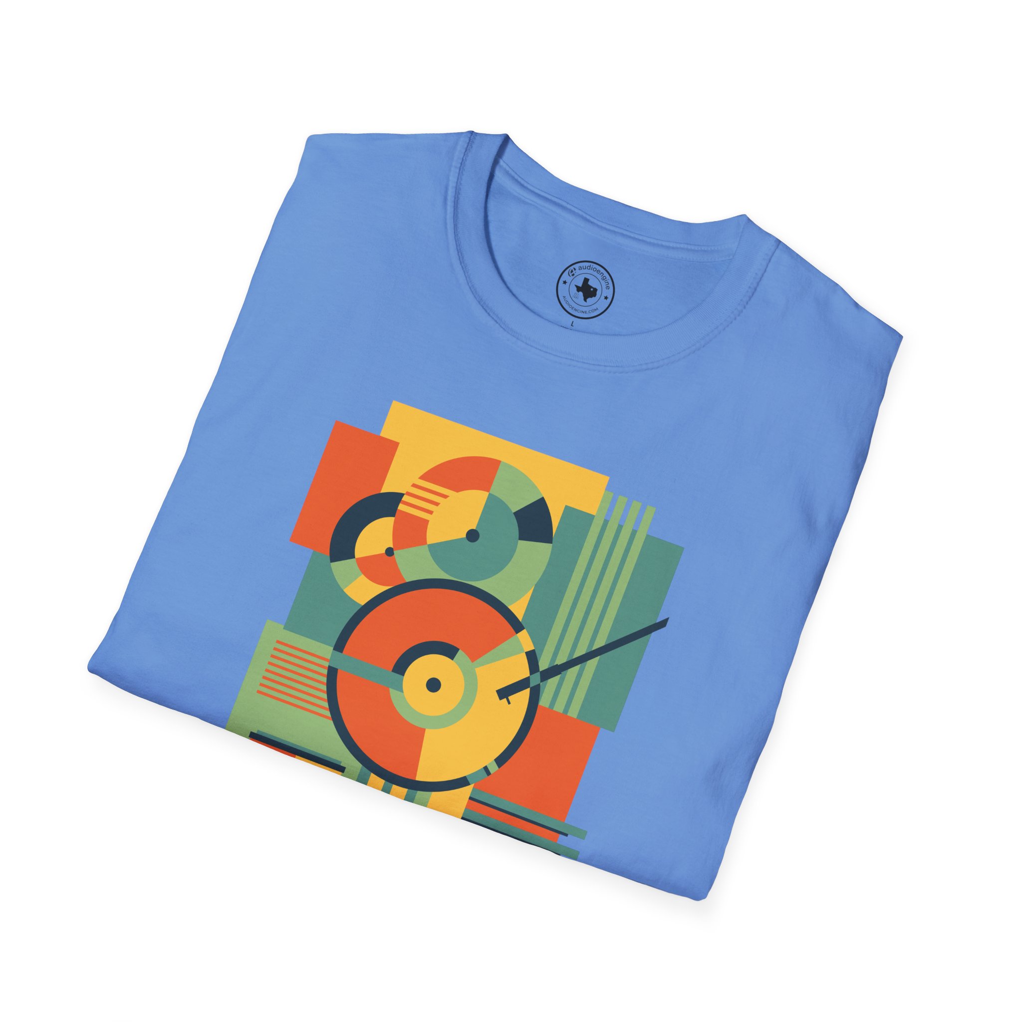 Retro Geometric Vinyl Record T-Shirt - Image 92