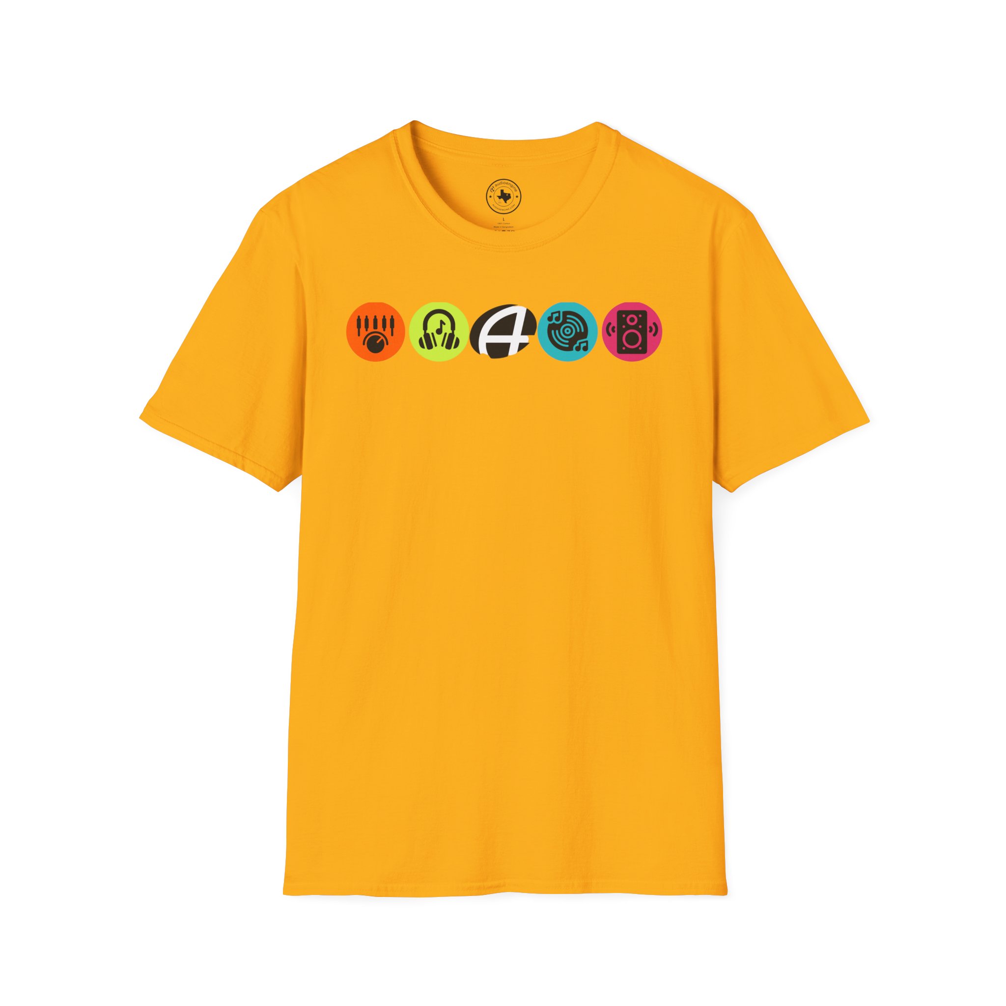 Music Icon Row T-Shirt — Colorful Band Equipment Graphic Tee - Image 28