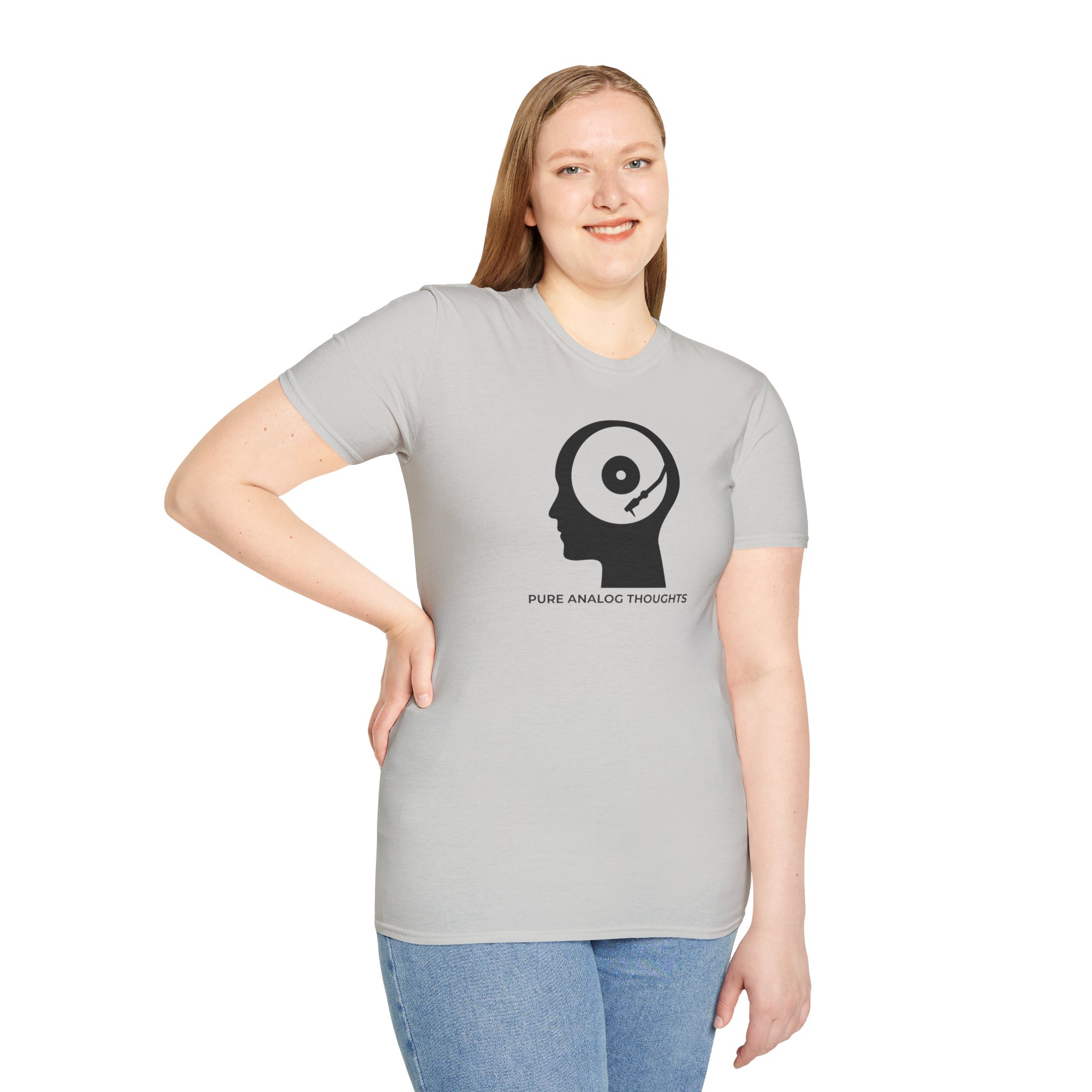 Analog Thoughts T-Shirt — 'Pure Analog Thoughts' Record Head Graphic Tee - Image 37