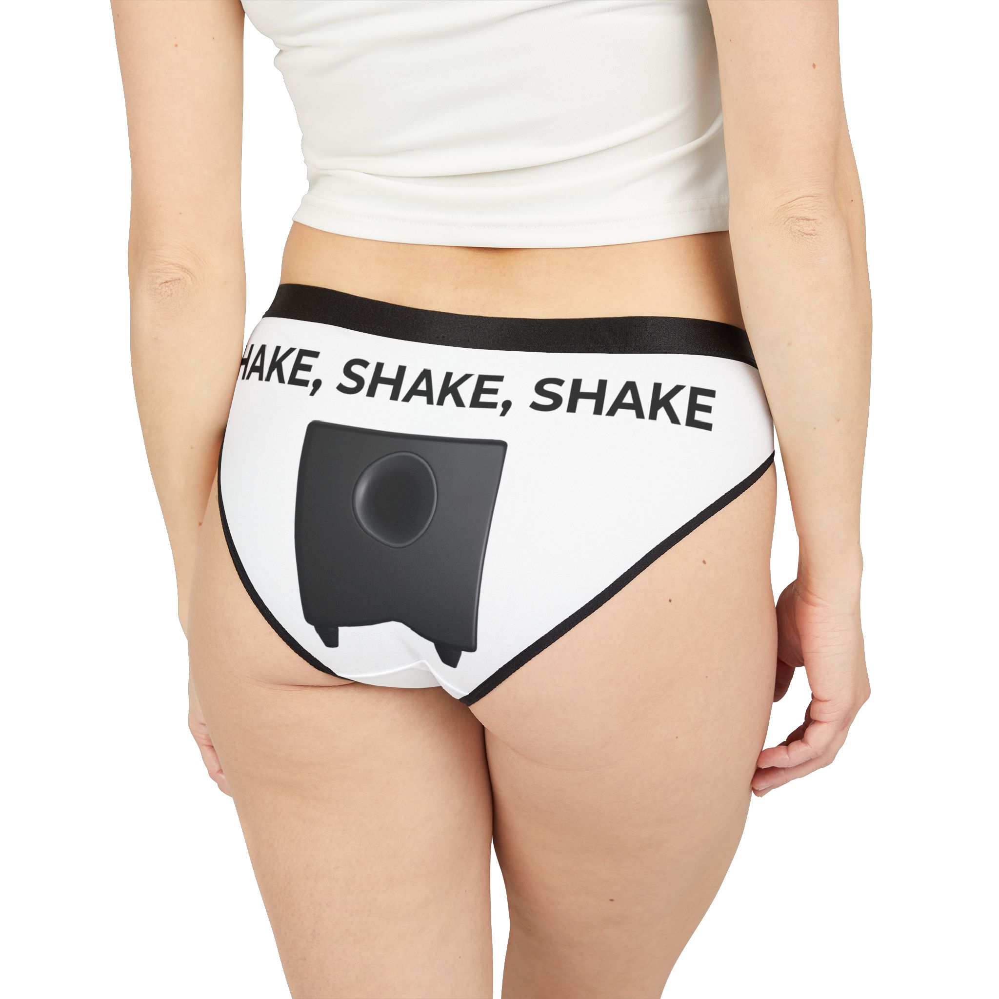 Women’s Bikini Underwear – 'SHAKE, SHAKE, SHAKE' Speaker Graphic - Image 1