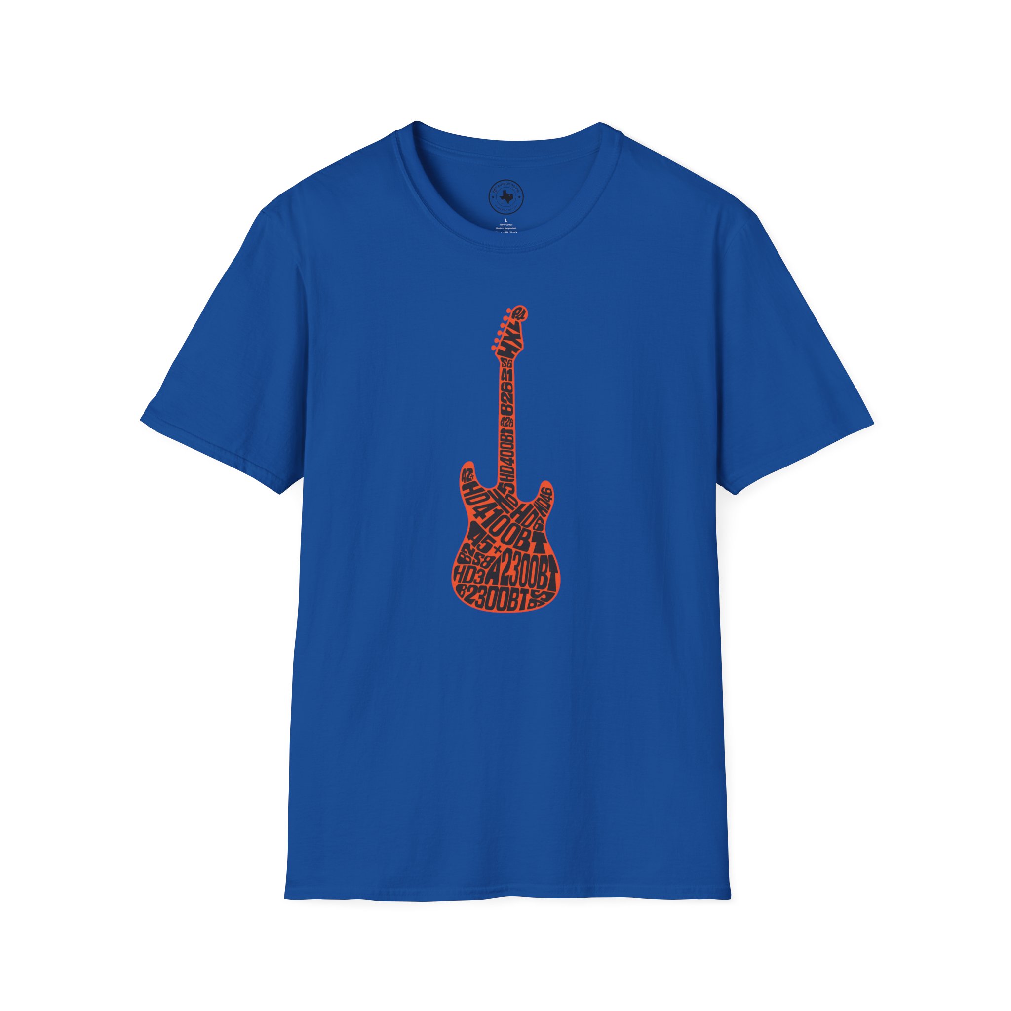 Electric Guitar Graphic T-Shirt — Red Psychedelic Music Tee - Image 100