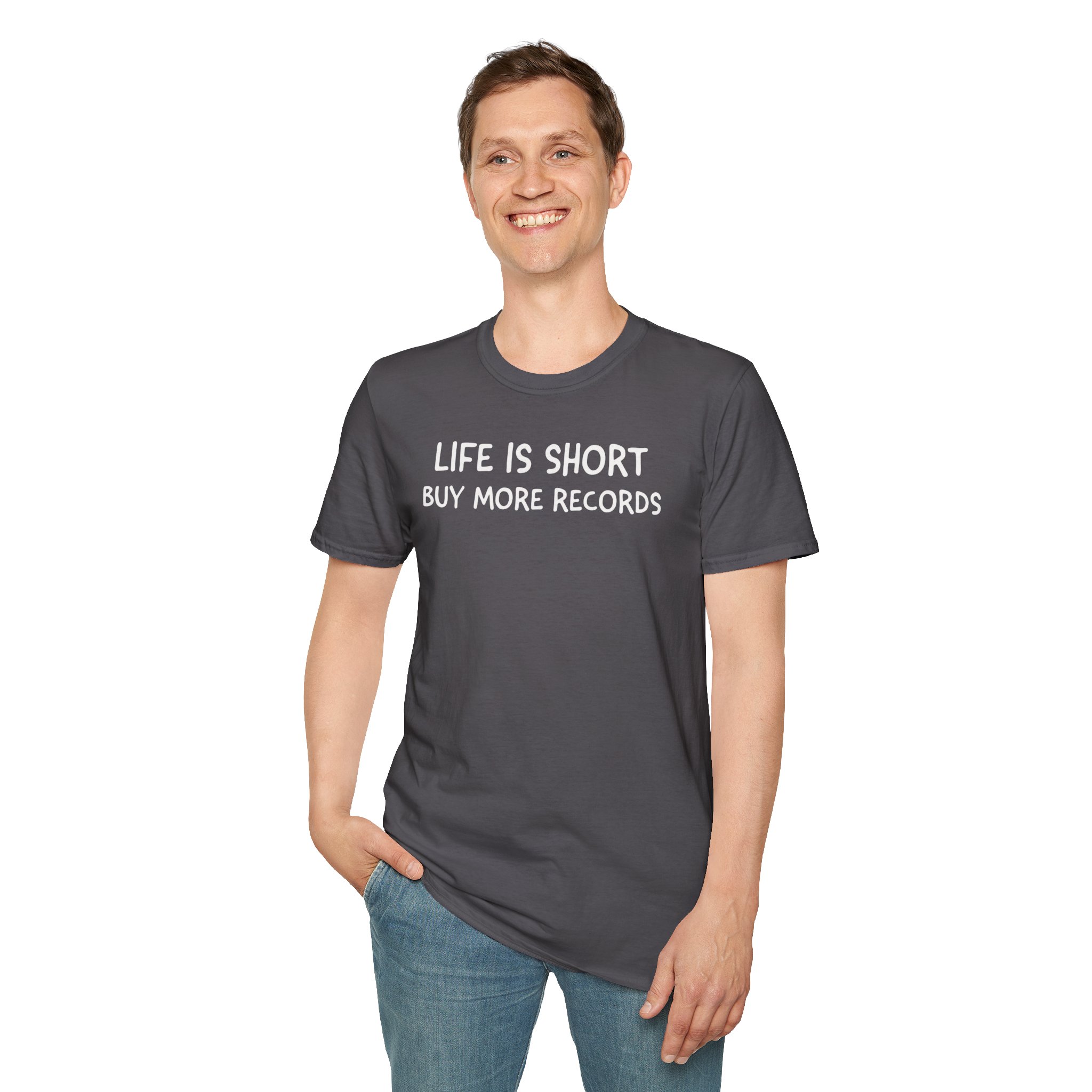 Life Is Short Buy More Records T-Shirt — Vinyl Lover Tee - Image 7