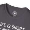 Life Is Short Buy More Records T-Shirt — Vinyl Lover Tee - Thumbnail Image 4