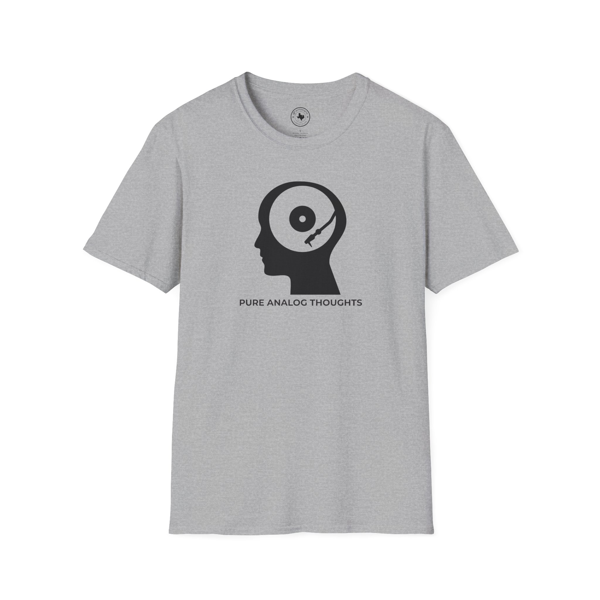 Analog Thoughts T-Shirt — 'Pure Analog Thoughts' Record Head Graphic Tee - Image 41