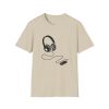 Music Lover Unisex Softstyle T-Shirt with Headphones Design - Thumbnail Image 9