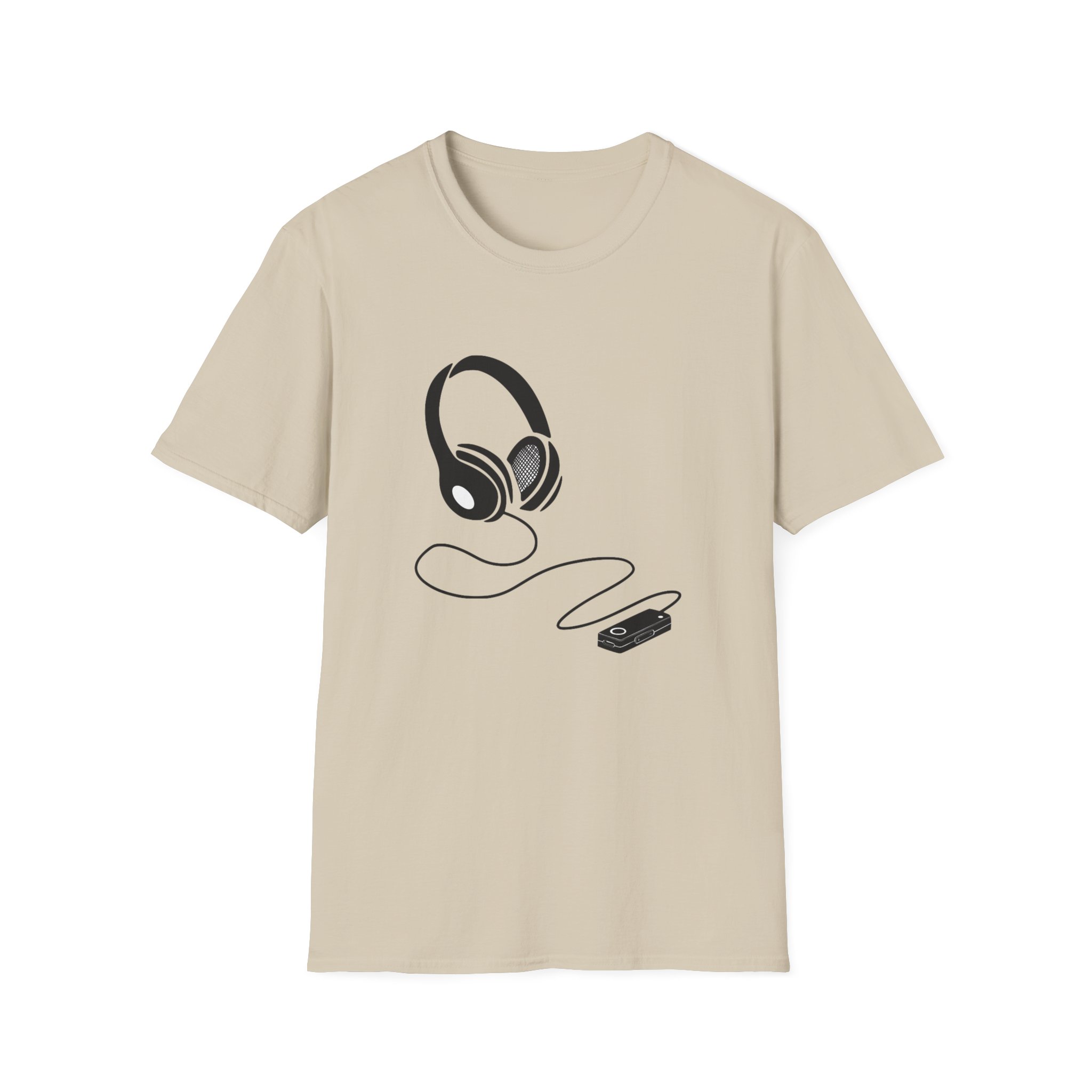 Music Lover Unisex Softstyle T-Shirt with Headphones Design - Image 9