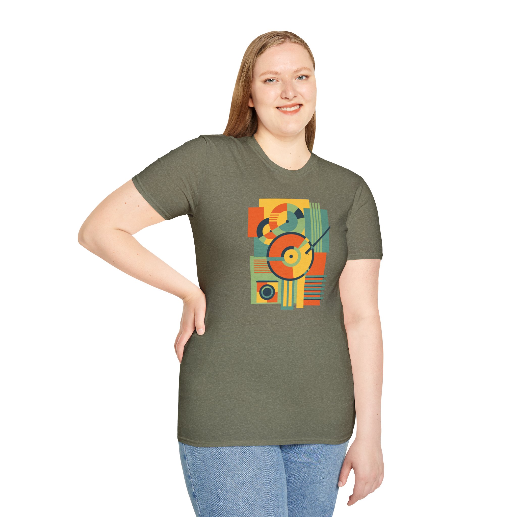 Retro Geometric Vinyl Record T-Shirt — Vintage Music Graphic Tee - Image 55