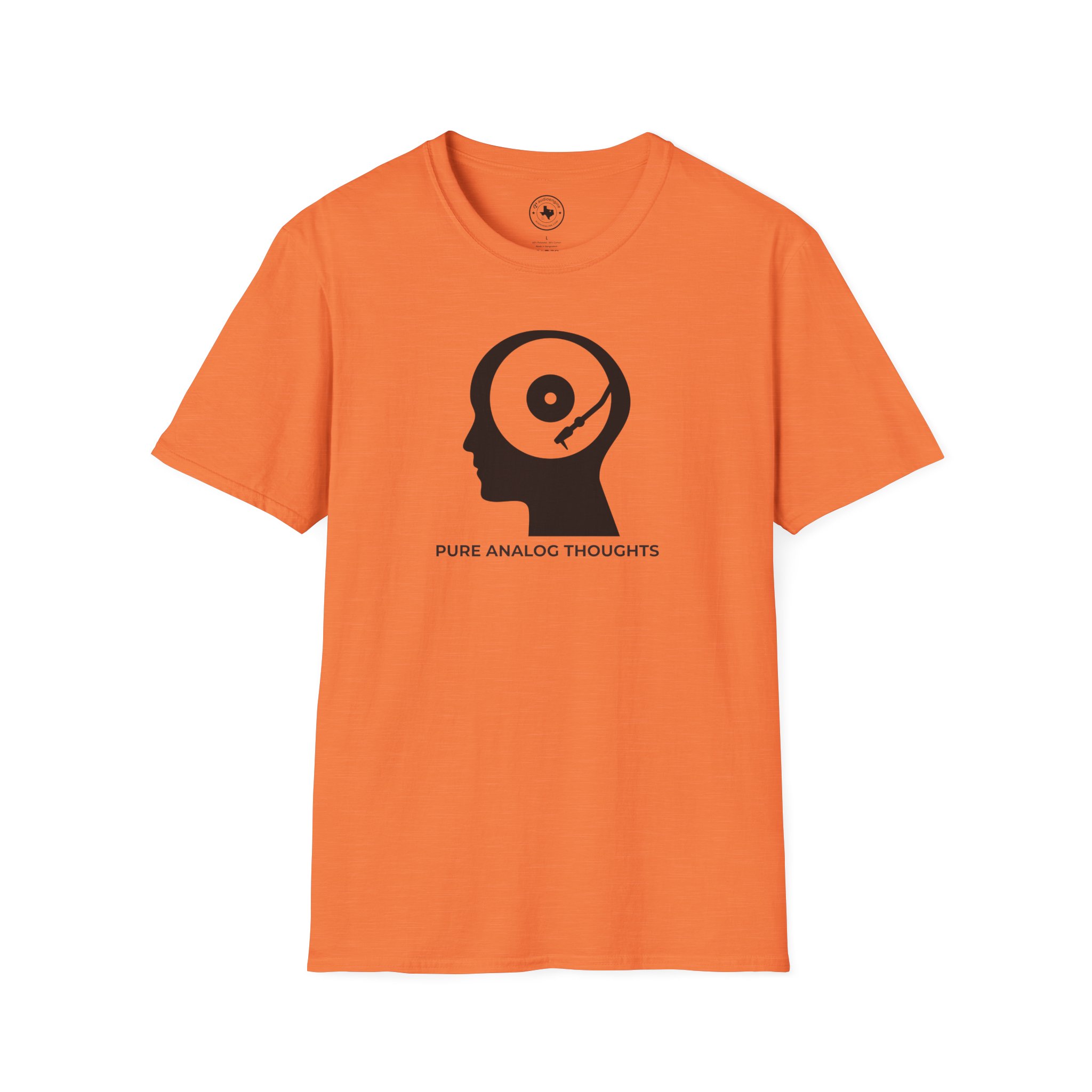 Analog Thoughts T-Shirt — 'Pure Analog Thoughts' Record Head Graphic Tee - Image 17