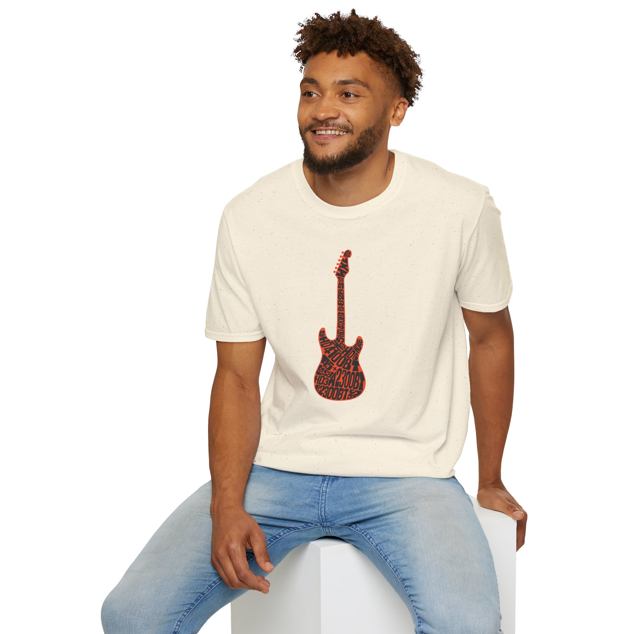 Electric Guitar Graphic T‑Shirt — Red Pattern Rock Music Tee - Image 69