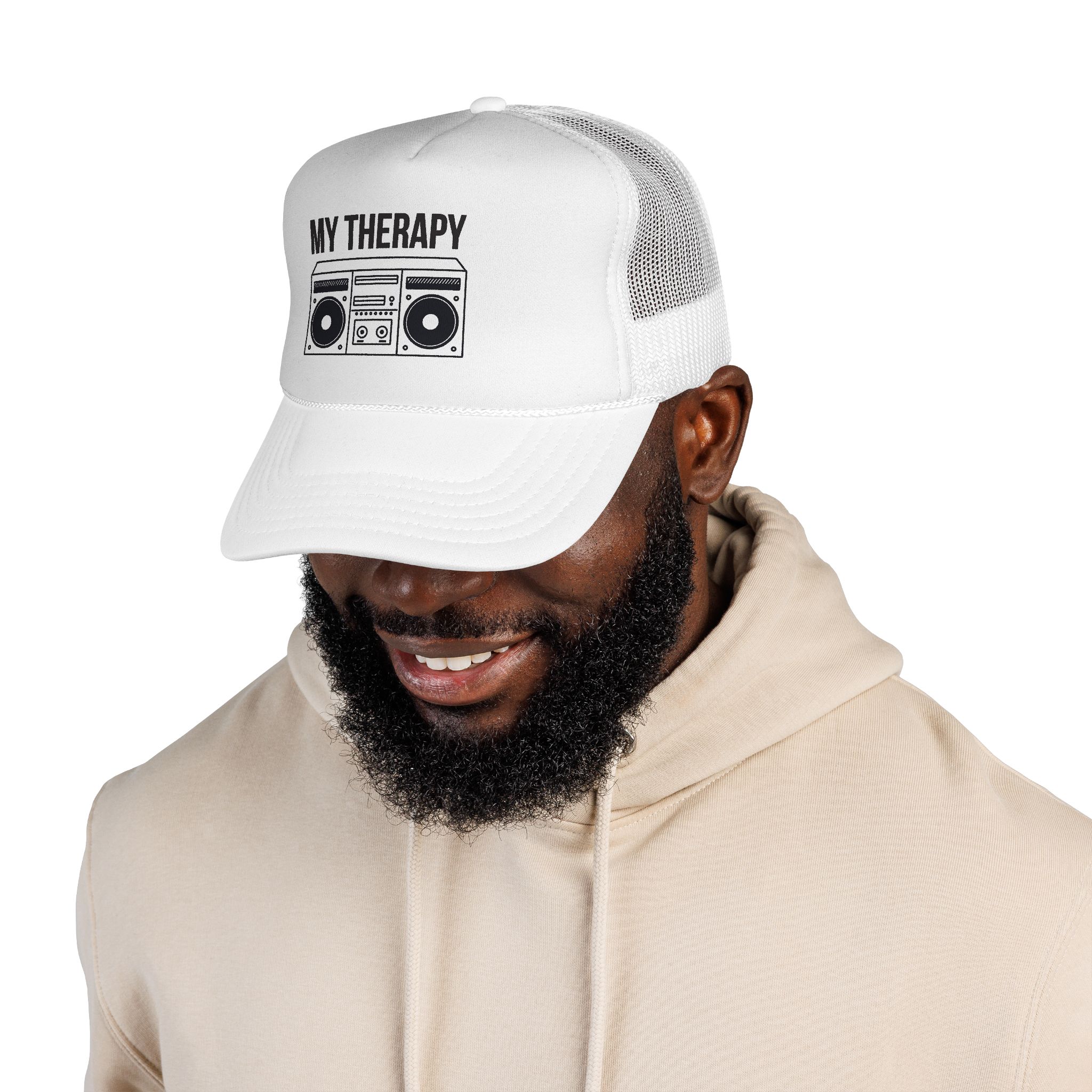 Trucker Cap — "My Therapy" Boombox Mesh Hat - Image 50