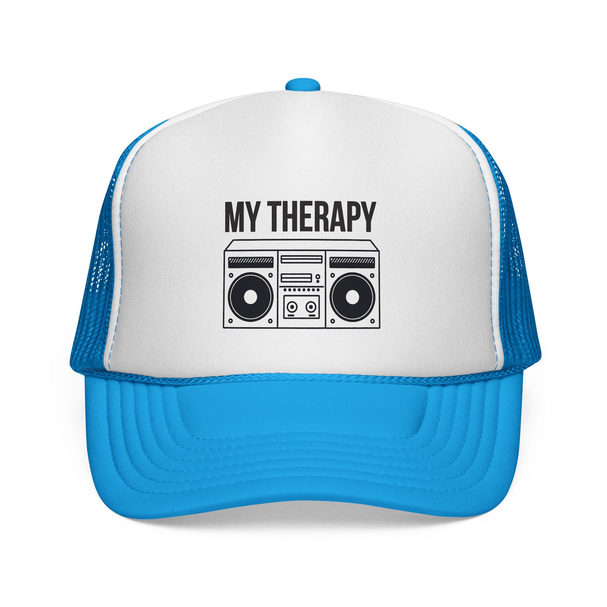 Trucker Cap — "My Therapy" Boombox Mesh Hat - Image 1