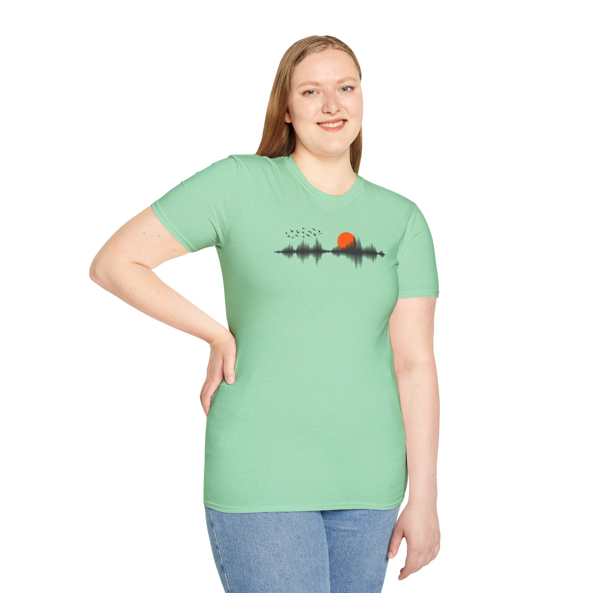Sunset Soundwave T-Shirt — Minimal Nature Waveform Tee - Image 78