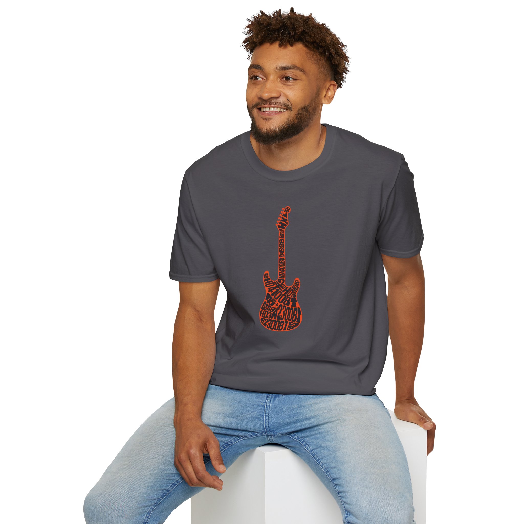 Electric Guitar Graphic T‑Shirt — Red Pattern Rock Music Tee - Image 139
