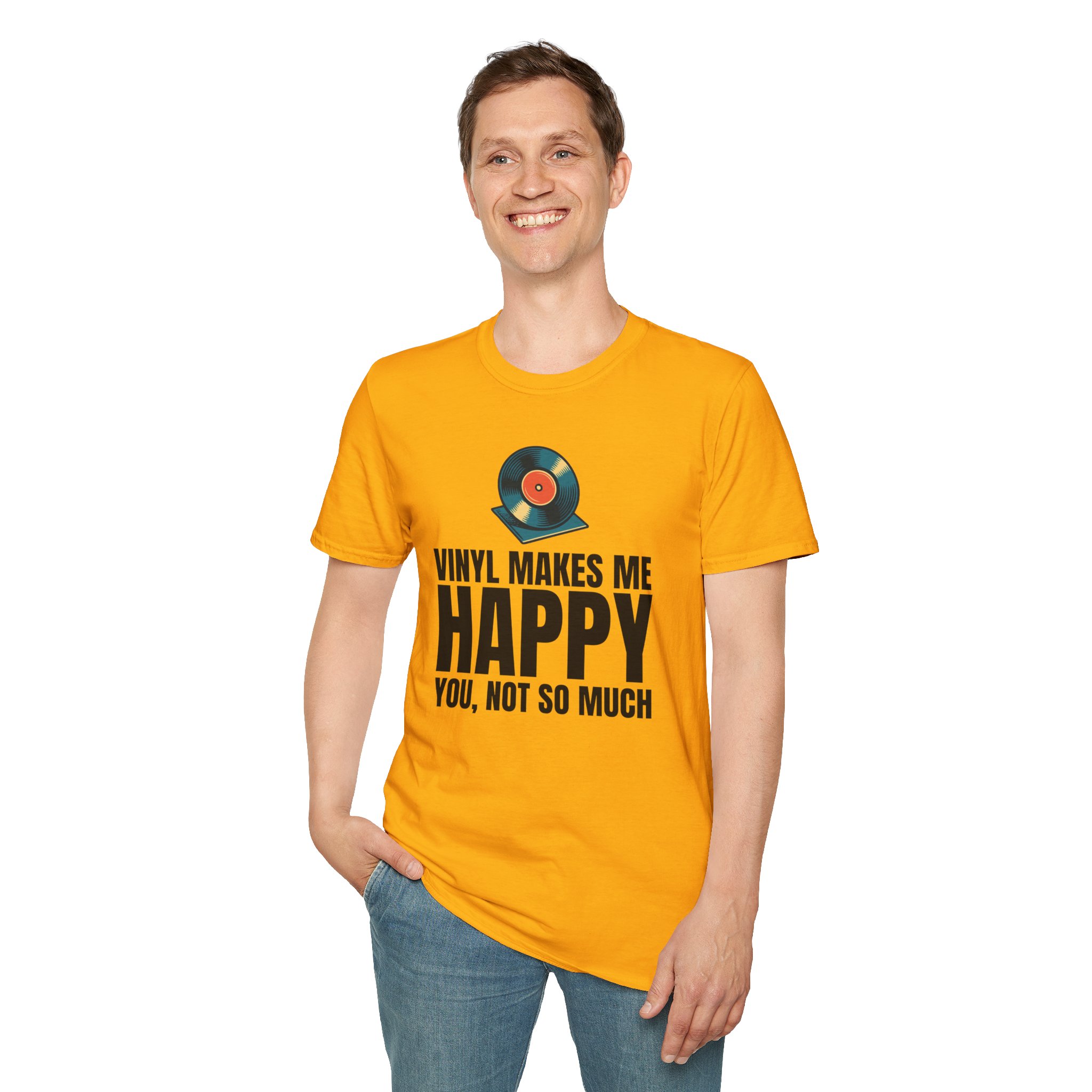 Vinyl Makes Me Happy Unisex T-Shirt - Image 25