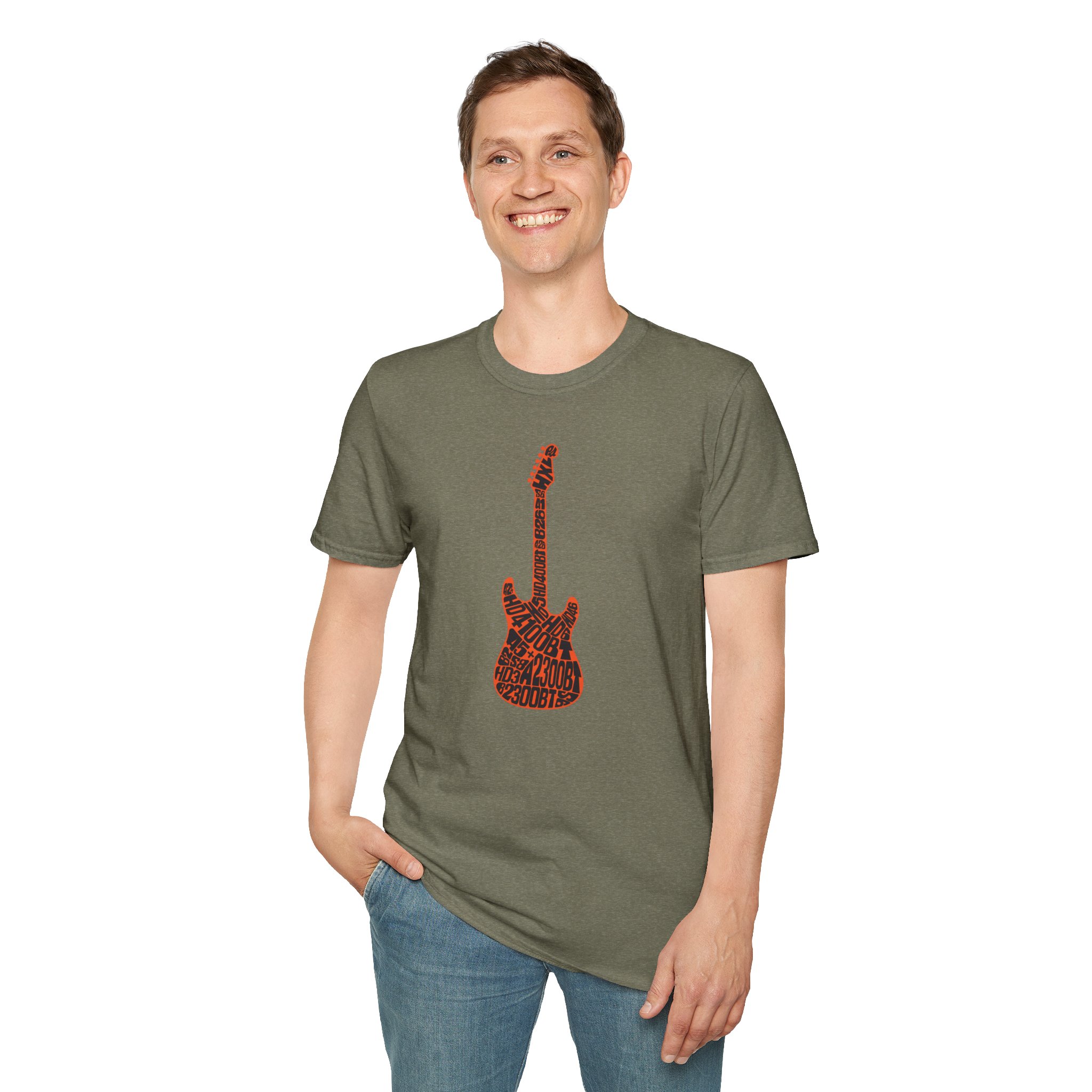 Electric Guitar Graphic T‑Shirt — Red Pattern Rock Music Tee - Image 76