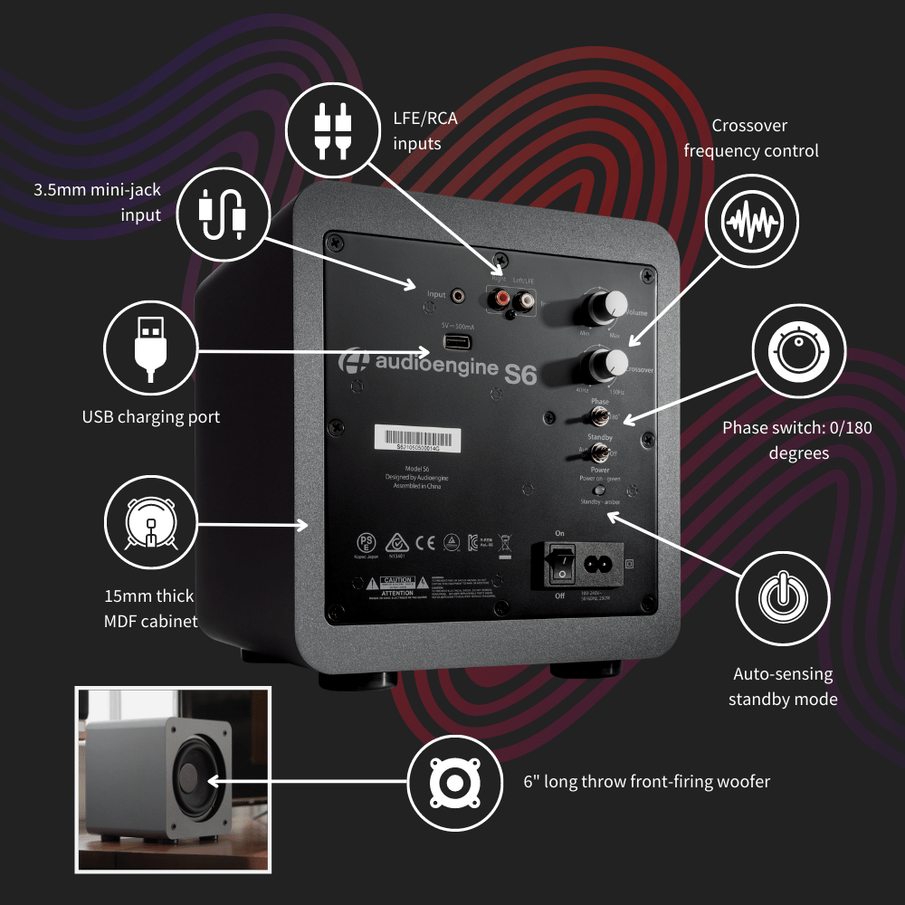 S6 Powered Subwoofer (Open Box) - Image 4